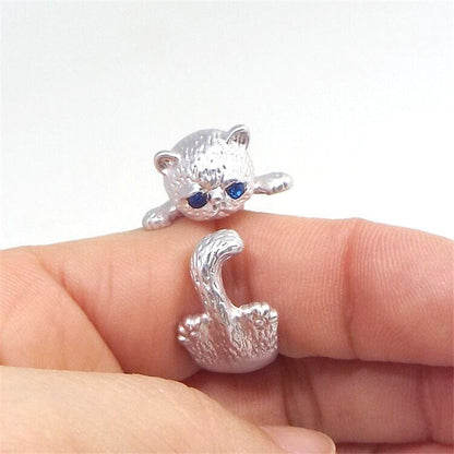 925 Sterling Silber Verstellbarer Kitty Ring