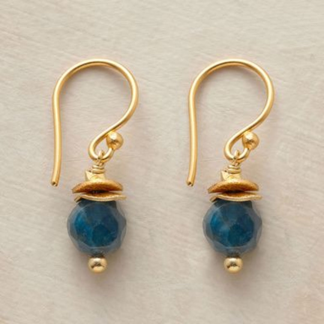 Vintage Blaue Laterne Goldene Ohrringe