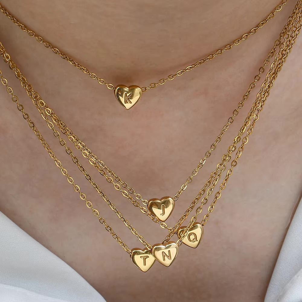 Heart Initial Charm Halkette