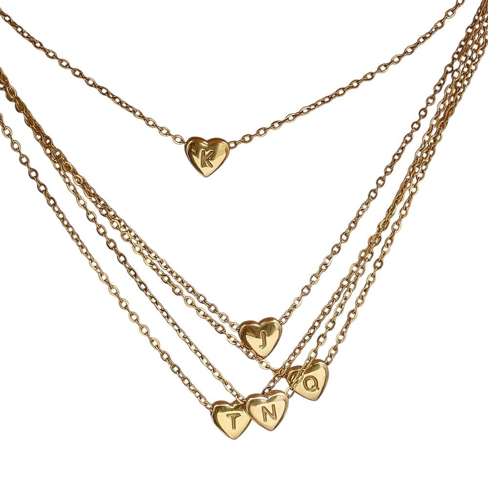 Heart Initial Charm Halkette