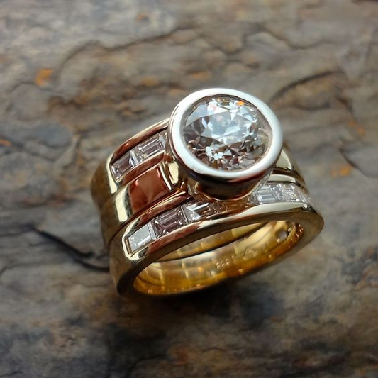 Vintage-Ring aus laminiertem Glas