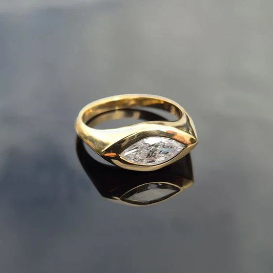 Vintage Zirkonia Auge Gold Ring