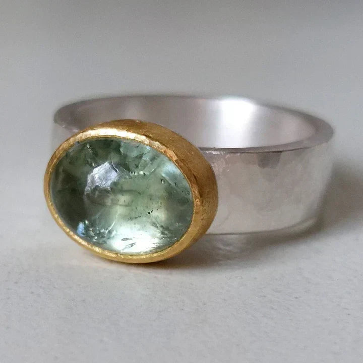 Vintage Gold & Silber Bright Zirkonia Ring