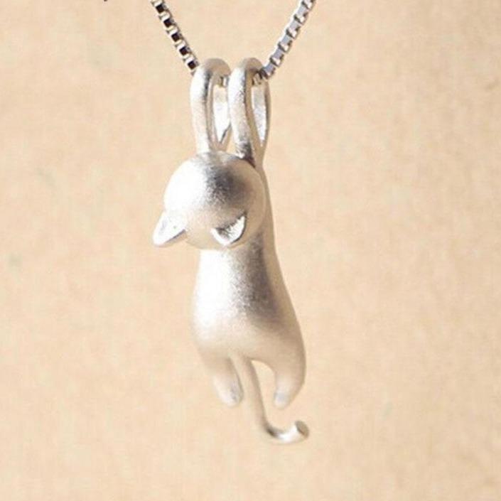 925 Sterling Silber Verspielte Kitty Halskette